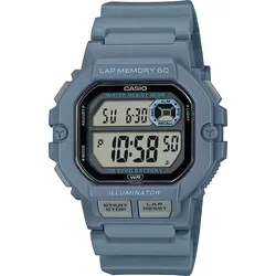 Chronograph, blaugrau, CASIO TIMELESS COLLECTION, Armbanduhren, Herren, Quarzuhr,Armbanduhr,Herrenuhr,Digitaluhr, Resinarmband autom. Kalender