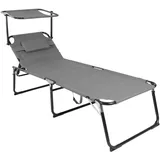 INDA-EXCLUSIV XXL Aluminium Gartenliege Sonnenliege 200 x 70 cm Grau