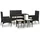 vidaXL Polyrattan Lounge Set 6-tlg. schwarz/weiß inkl. Kissen 319508