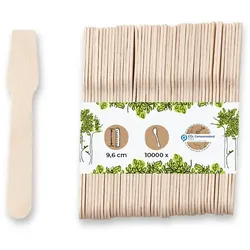 BIOZOYG 10000 Stück Einweg Eislöffel 9,6 cm kleine Holzlöffel, Einweglöffel, kleine Eisspatel, umweltfreundlich, biologisch abbaubar, nachhaltig