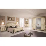 Klassisches Schlafzimmer Set Nachttische Bett Stil Holz Bett Italien Möbel 6tlg