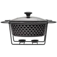 4big.fun Speisewärmer aus Keramik 2,3 L Chafing Dish Buffet-Set Keramik-Chafer Buffetwärmer Warmhaltebehälter Speisenwärmer Wärmebehälter