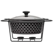 4big.fun Speisewärmer aus Keramik 2,3 L Chafing Dish Buffet-Set Keramik-Chafer Buffetwärmer Warmhaltebehälter Speisenwärmer Wärmebehälter