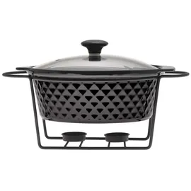 4big.fun Speisewärmer aus Keramik 2,3 L Chafing Dish Buffet-Set Keramik-Chafer Buffetwärmer Warmhaltebehälter Speisenwärmer Wärmebehälter