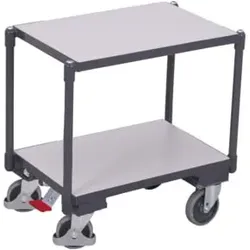 VARIOfit ESD Euro-Systemroller mit 2 Ladeflächen Ladeflächen bündig EasySTOP