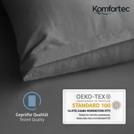 Komfortec Kissenbezug 2er Set - 100% Mikrofaser, Weich & Atmungsaktiv, mit Reißverschluss - Kopfkissenbezug - Waschbar & Pflegeleicht - Anthrazit - 80 x 80 cm