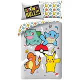 Halantex Pokemon Rules Grau 140 x 200 cm + 70 x 90 cm