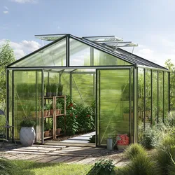 GFP Profi 311 x 385 cm Gewächshaus, Standardfarbe Aluminium Natur | Aktionsset - Profi 2 - (GFPV00219)