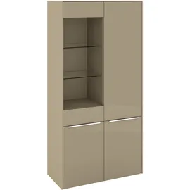 Set One by Musterring Standvitrine Reno 92 x 42 x 185 cm Braun