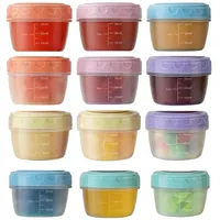 12 Stück Kleine Gefrierdosen mit Deckel, 77 ml Gefrierdosen Klein, BPA-Frei, Stapelbar & Wiederverwendbar Kleine Plastikdosen mit Deckel, Mini Frischhaltedosen für Snacks,Saucen,Babynahrung
