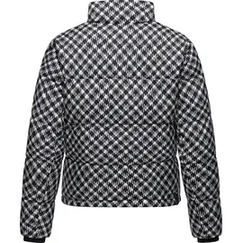 Ragwear Damen, Steppjacke warme Winterjacke wasserdicht kurz mit Hahnentritt Muster Serah Print YOUMODO Black Gr. 5XL - 5XL