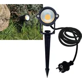 ChiliTec LED Gartenstrahler Aussen Pflanzenstrahler 5W 430Lumen 2900K warmweiß IP44 Wegbeleuchtung