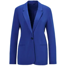 GOLDNER Kurzgröße: Damenblazer mit Reverskragen und Paspeltaschen", in royalblau | Gr.: 19
