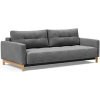 INNOVATION LIVING TM Schlafsofa Pyxis 3-Sitzer mit extrabreiter Bettfunktion, Skandi-Design, Multifunktionssofa, extrabequem durch Taschenfederkern, Dauerschläfer grau