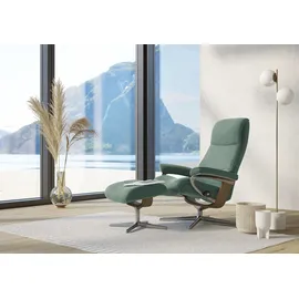 Stressless Relaxsessel STRESSLESS "View", grün (aqua grün paloma), B:82cm H:109cm T:81cm, Leder PALOMA: PALOMA ist ein durchgefärbtes Semianilin-Möbelleder mit natürlicher Narbung., Sessel, Relaxsessel, mit Cross Base, Größe S, M & L, Holzakzent Eiche