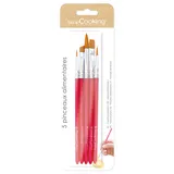 ScrapCooking 5170 6er-Set Lebensmittel-Pinsel Kunststoff/Aluminium/Nylon rosa 23 x 5 x 0,7 cm