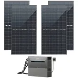 EPP.Solar Balkonkraftwerk All In One Balkonkraftwerk 2000W/1760W Komplett Steckdose, 1760,00 W, Monokristallin, (Plug & Play, 3,2 kWh ANKER SOLIX E1600 PRO Speicher für Balkonkraftwerk), 4x440W Bifaziale Glas/Glas n-Type, Wechselrichter mit APP&WiFi