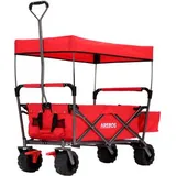 Arebos Bollerwagen 423354, faltbar, 100kg Traglast, 124 x 60 x 128cm (L/B/H), rot