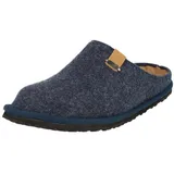 SUPERSOFT Herren Komfort Clogs 511-152 weiche Filz Pantoffeln Hausschuh Leder-Innensohle blau 47 EU