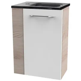 Fackelmann Waschbeckenunterschrank 44 x 60 x 24,3 cm Weiß Hochglanz