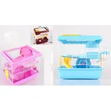 Trade Shop - Hamsterkäfig, Hamster, Nager, Maus, Rad, Rutsche, Trinktrog, Futterspender -