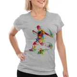 style3 T-Shirt WM 2026 Deutschland Fußball Weltmeisterschaft trikot fahne EM grau S