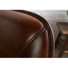 Massivmoebel24 Esszimmerstuhl Iron Label Leder braun