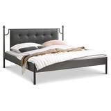 BedBox Metallbett Siena, mit Premium Polsterkopfteil 140 cm