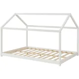 [en.casa] Kinderbett Cerro Hausbett 120 x 200 cm Kiefer weiß