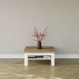 Set One by Musterring Couchtisch "York", weiß (weiß, weiß, eiche artisan), B:90cm H:40cm T:90cm, SET ONE BY MUSTERRING, Tische, Couchtisch, Typ 64 und 65, in 3 Farbvarianten, mit Ablage, zwei Größen