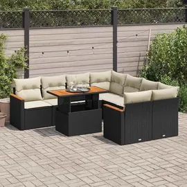 vidaXL Garten-Lounge-Set 9-tlg. schwarz