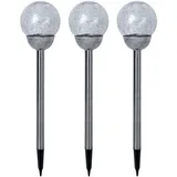 Expo Börse Außenleuchte Edelstahl D 12 x H 56 cm 3er Set silber