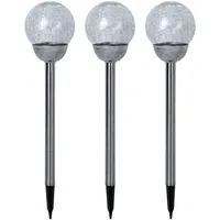 Expo Börse Außenleuchte Edelstahl D 12 x H 56 cm 3er Set silber