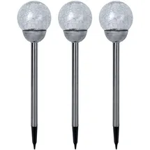Expo Börse Außenleuchte Edelstahl D 12 x H 56 cm 3er Set silber