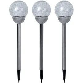 Expo Börse Außenleuchte Edelstahl D 12 x H 56 cm 3er Set silber