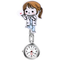 Avaner Krankenschwesteruhr Cartoon Taschenuhr mit Clip Schwesteruhr Kitteluhr FOB Uhr Pflegeruhr Anlog Quarzuhr für Arzt Doktor Krankenschwester Medical