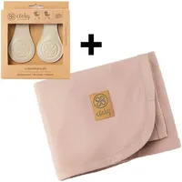 Cloby Bundle aus Leather Clips + Cloby Sun Protection Blanket, Cloby Farben:Misty Rose, Cloby Clip:Beige/Grey