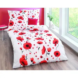 KAEPPEL Scarlett Poppies rot 135 x 200 cm + 80 x 80 cm