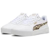 Puma Carina 2.0 Animal Update Jr Sneaker, White Putty Gold, 38.5 EU