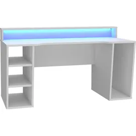 Forte Tezaur Gaming Desk mit RGB-Beleuchtung weiß