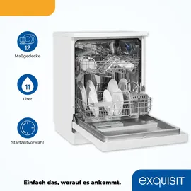Exquisit GSP9112-030E Geschirrspüler (freistehend, 598 mm breit, Weiß)