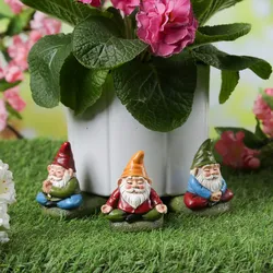 Blumentopffüße meditierende Gartenzwerge - Pflanzkübel Untersetzer - Kübelfüße - Polyresin - 3er Set