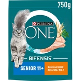 PURINA ONE BIFENSIS Senior 11+ Katzenfutter trocken, reich an Huhn, 6er Pack (6 x 750g)