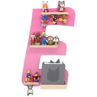 BOARTI Kinderregal Buchstabe E hängend für Toniebox und Tonie Figuren platzsparendes Regal Maße: H. 47 x B. 32 x T. 19 cm Wandregal für Musikbox und Figuren Aufbewahrung mit Magneteinsätzen Aufbewahrungsregal Holz