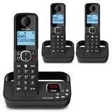 Alcatel F860 Voice Trio - Schnurloses DECT-Telefon-Set mit Anrufbeantworter, 2 Mobilteile, Anrufschutz, Freisprechen, 2 Direktwahltasten, VIP-Funktion