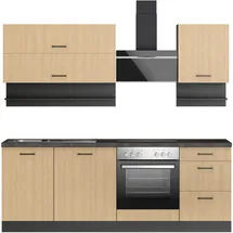 kochstation Küchenzeile KOCHSTATION 220 cm beige