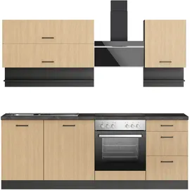 kochstation Küchenzeile KOCHSTATION 220 cm beige