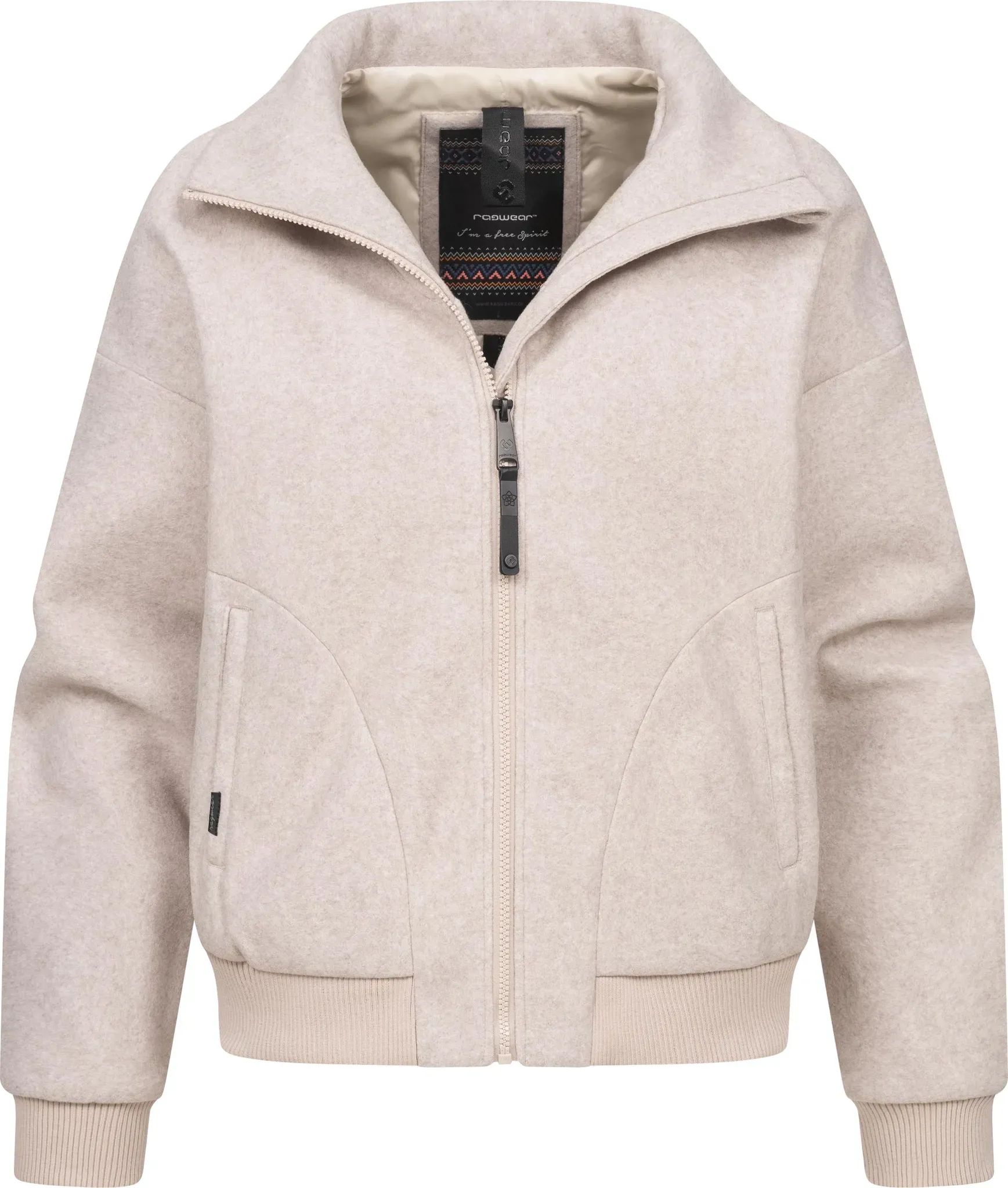 Outdoorjacke RAGWEAR "Toscia" Gr. S (36), beige (ecru) Damen Jacken angesagte oversized Übergangsjacke in Woll-Optik