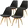 ML-Design Esszimmerstuhl Leinen schwarz 4er Set