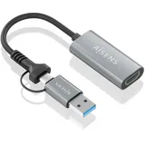 AISENS Konverter Grau HDMI/USB für USB-A/USB-C